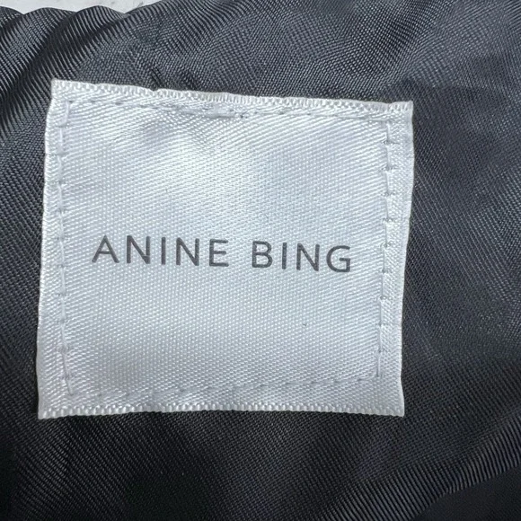 Anine Bing Women's Medium Felt Moto Classic Jacket Black Biker Zippers Punk Rock - Picture 9 of 11